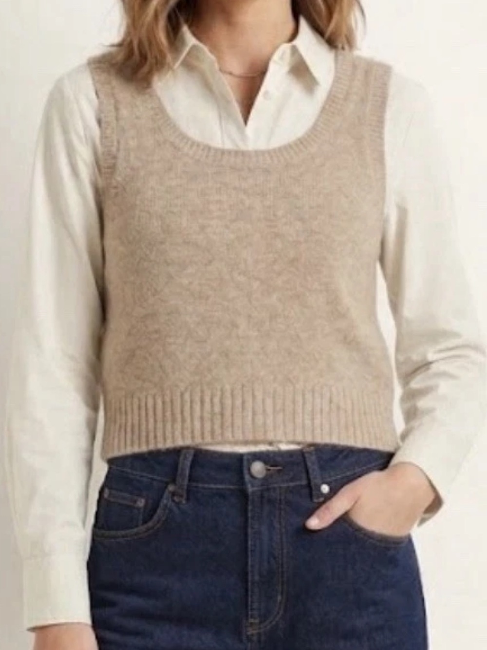 NWT Natural Life Beige Wool Blend Sweater Tank